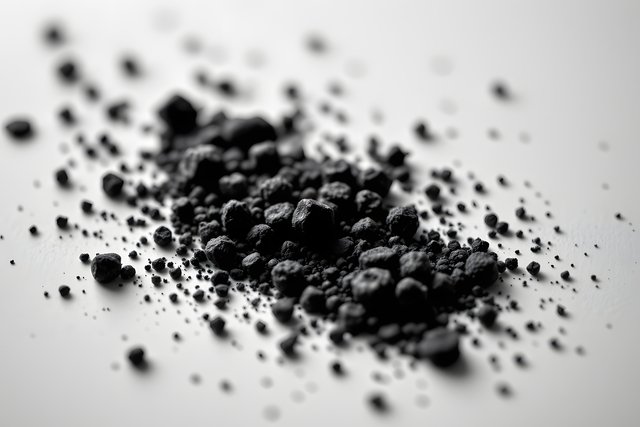 black granular substance close up texture dark powder pile small pebbles scattered particles