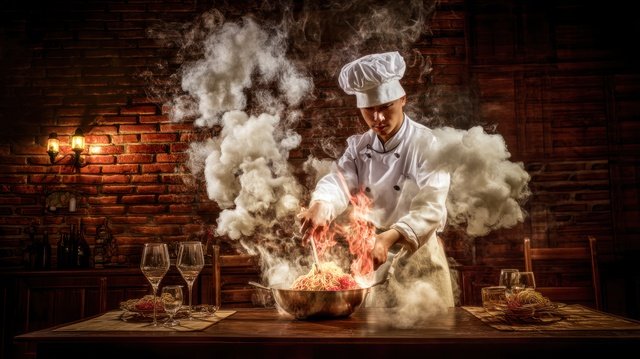 Why Do Bad Odors Persist and How Can They Be Effectively Controlled? chef cooking with fire and smoke in restaurant kitchen environment