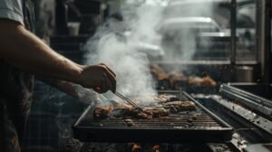 Home Commercial restaurant kitchen generating VOCs, smoke, and cooking odors