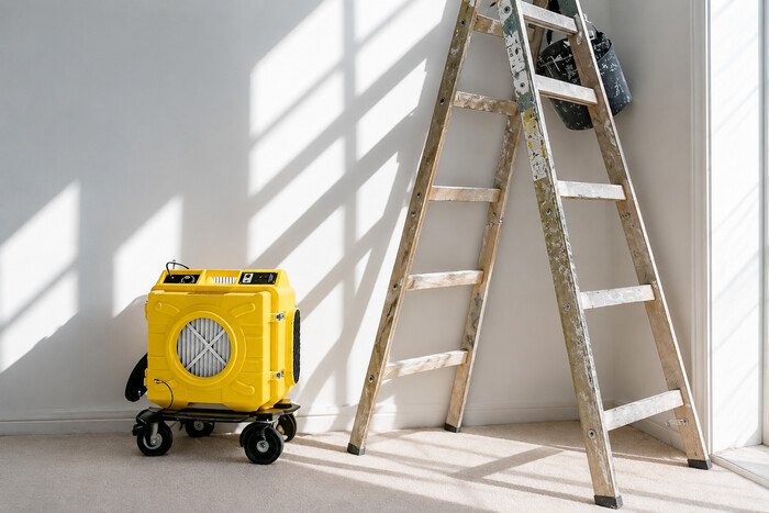 Portable activated carbon air scrubber for paint odor and VOC removal