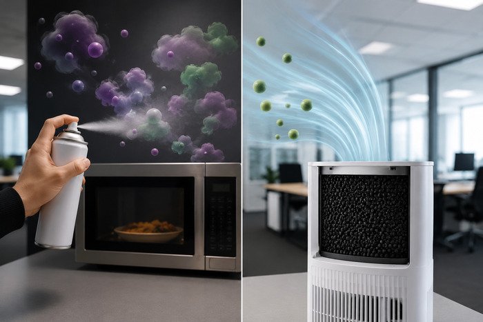 Professional activated carbon filter used for office odor removal.