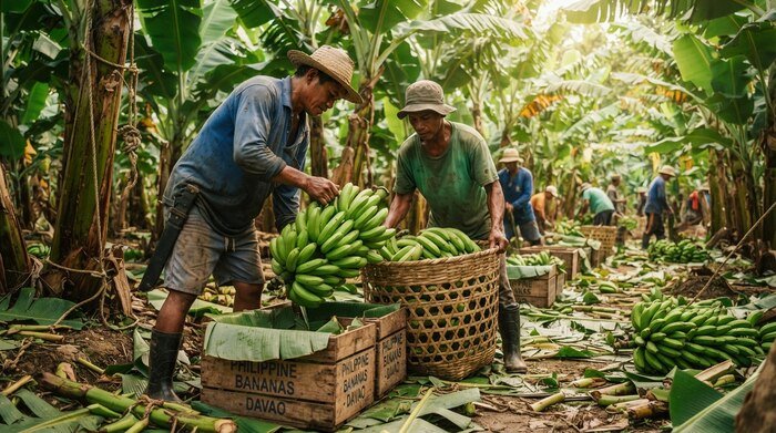 Green and ripe bananas illustrating various stages of banana ripening