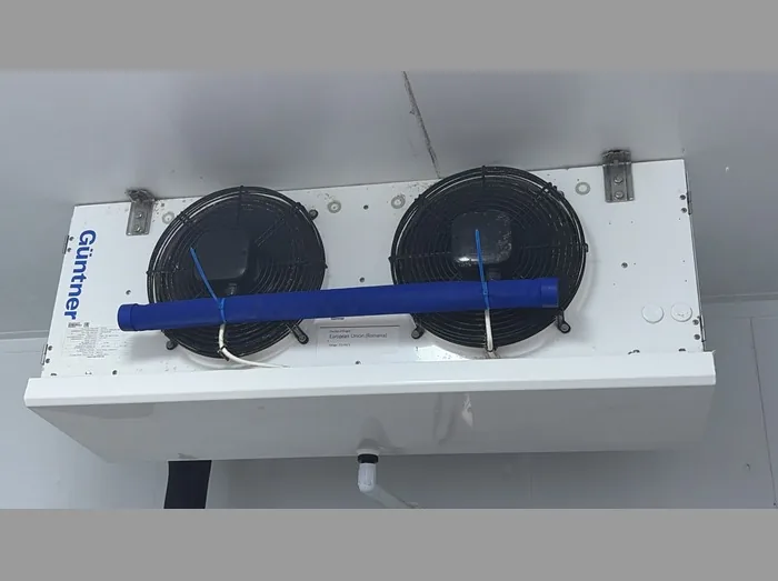 Ethylene filter installed near a cold-room air cooler